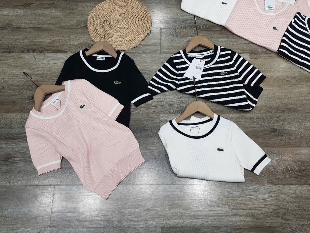 ÁO LEN LACOSTE CỔ VIỀN 3 MÀU