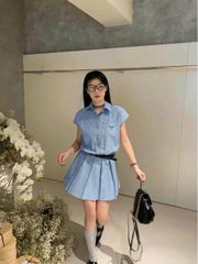 ĐẦM KAREN SỌC XANH