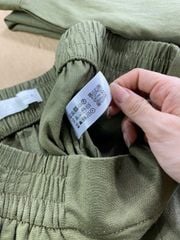 QUẦN ZARA LINEN LƯNG THUN XANH RÊU