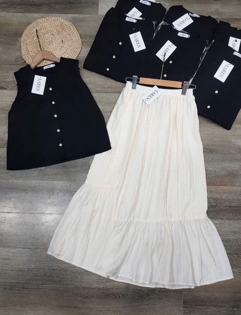 SET  LAREN VÁY TRẮNG VÀ ÁO ĐEN