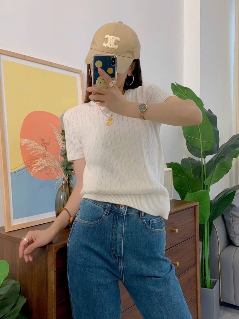 ÁO LEN LACOSTE 1 MÀU TRẮNG