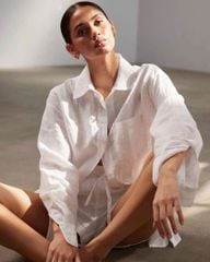 SƠ MI LINEN TRẮNG TAY DÀI