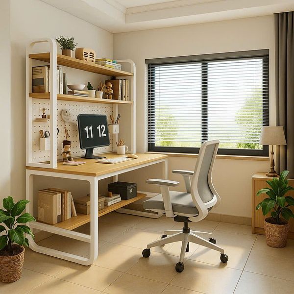  Bàn Làm Việc Kết Hợp Bảng Treo Đục Lỗ 