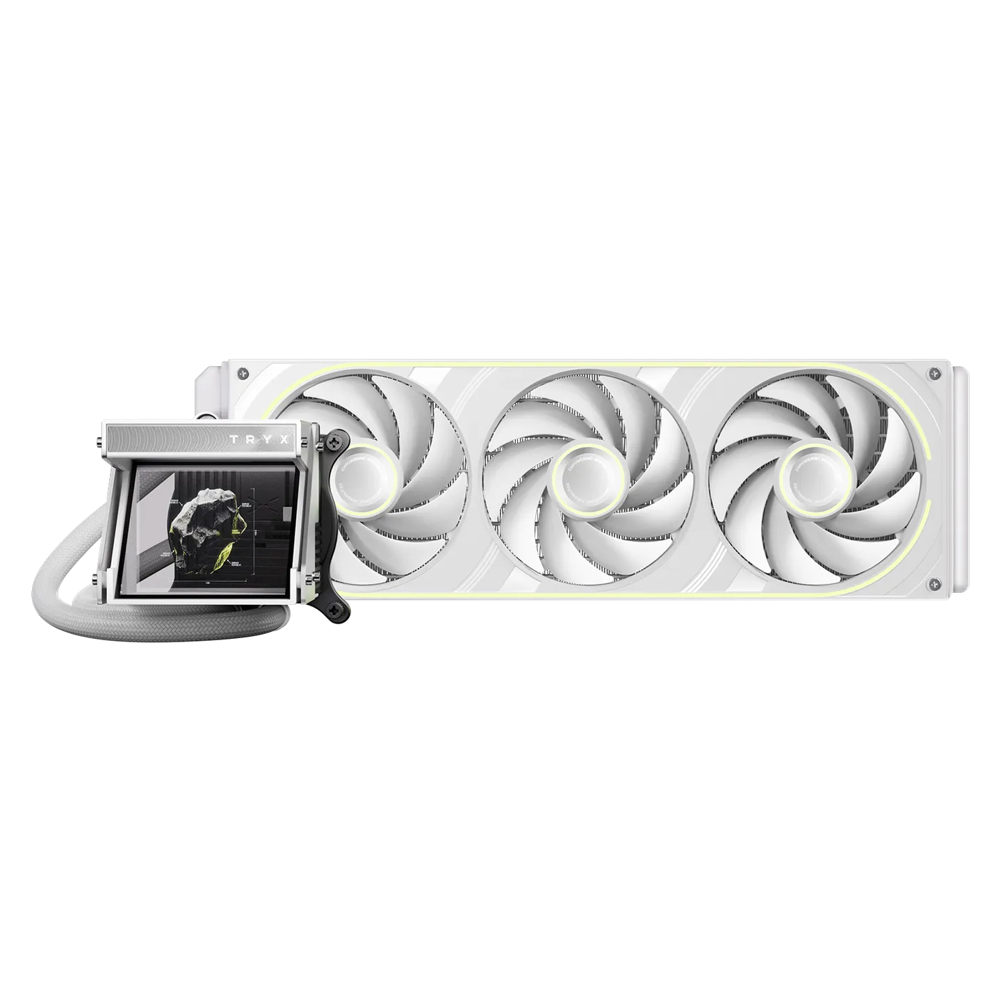 Tản nhiệt nước TRYX HOLO 360 ARGB (L-H360A-DM3M-G0W) | LCD 640×480, 280W, Trắng