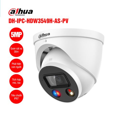 Camera IP AI 5MP DAHUA DH-IPC-HDW3549H-AS-PV Starlight mic loa