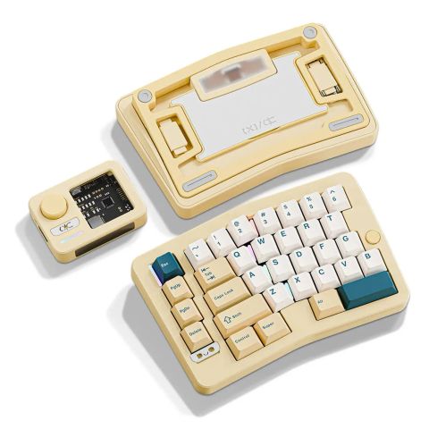 QK Alice Duo Keyboard - Spray-coated Pastel Yellow