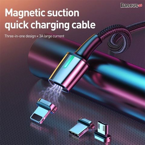 Bộ cáp từ 3 đầu Baseus Zinc Magnetic Series 2 Cable Kit