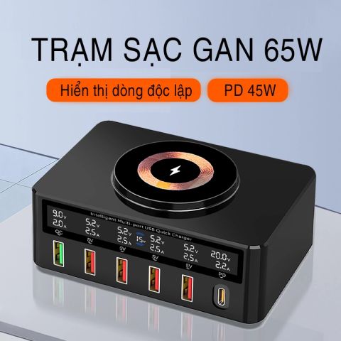 Trạm sạc đa năng GAN 65W