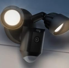 Camera Ring Floodlight Plus có dây (2021), HD 1080p, màu đen