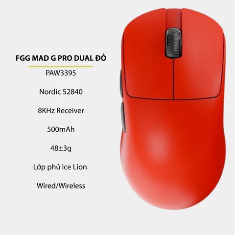 Chuột FGG Mad G Pro Dual Mode Đỏ
