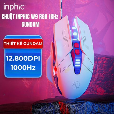Chuột Inphic W9 RGB 1KHz Silent Switch Gundam