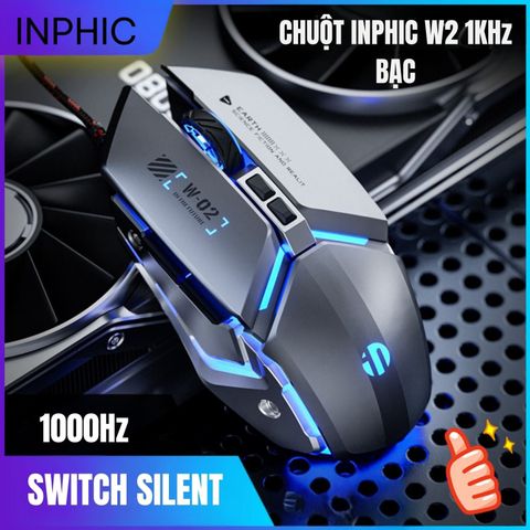 Chuột Inphic W2 1KHz Silent Switch Bạc