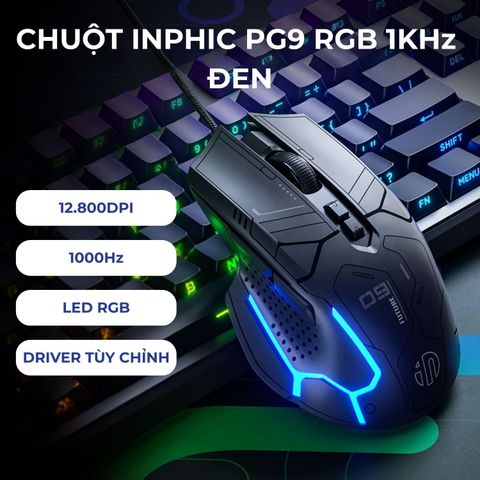 Chuột Inphic PG9 RGB 1KHz Đen