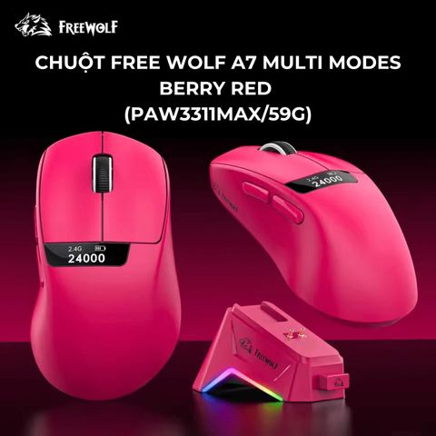 Chuột Free Wolf A7 Multi Modes Berry Red