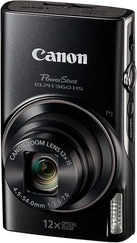 Canon PowerShot ELPH 360 đen 12x Zoom – Máy ảnh nhỏ gọn Wi-Fi & NFC