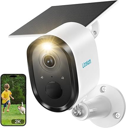 Camera Litokam không dây pin mặt trời 2K AI, WiFi ngoài trời