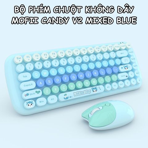 Bộ phím chuột không dây Mofii Candy V2 Mixed Blue