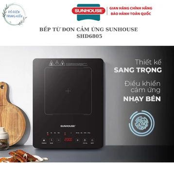 Bếp từ đơn cảm ứng Sunhouse SHD6805 2000W – Nấu nhanh, an toàn