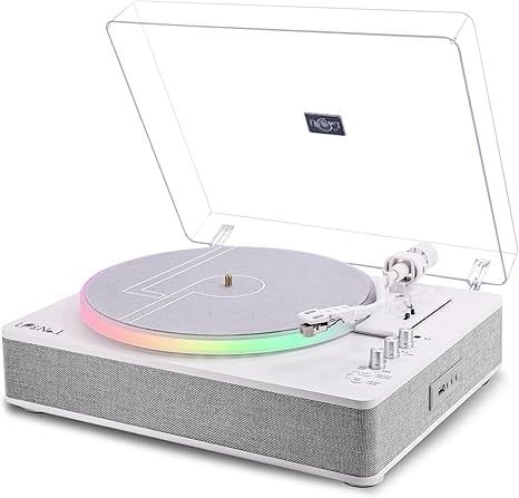 LP&No.1 LPCS-026 White: Máy Hát Đĩa Than All-in-One & Kim AT-3600L