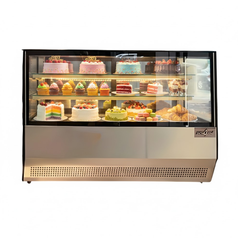 Tủ bánh kem để bàn Snow Queen 1m2 kính vuông – Chính hãng