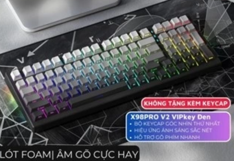 Bàn Phím Cơ Không Dây Ziyoulang Attack Shark X98PROVIP KEY ĐEN