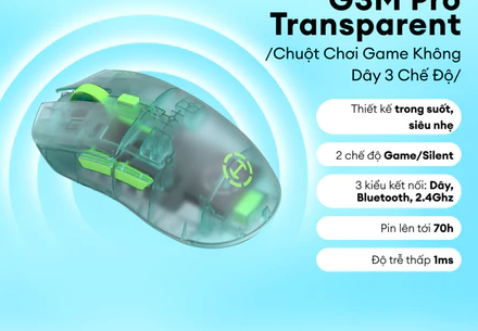 Chuột Gaming Không Dây EDIFIER G3M PRO (XANH TRONG SUỐT)
