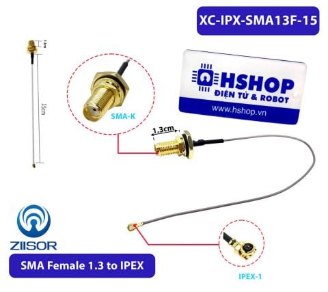 Đầu chuyển kết nối SMA-K (Female) 1.3 to IPEX Adapter 15cm