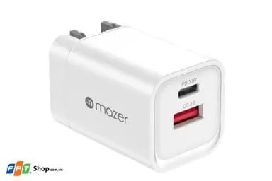 Củ sạc nhanh Mazer Infinite 33W 2 cổng (Type C PD 33W + USB-A 18W)