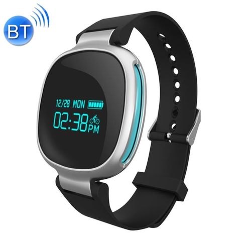 Vòng đeo tay E08 0,96 inch Black Blue – Bluetooth 4.0, Nhịp tim, Chống mất, Giám sát sức khỏe