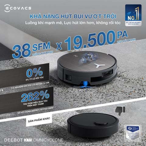Robot hút bụi Ecovacs Deebot X11 OmniCyclone – Làm sạch thông minh, tối ưu chi phí