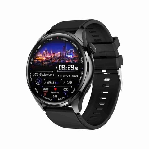 TM05 Pro Silicone Band Màu Đen – Đồng hồ thông minh thể thao 1.46 inch, Bluetooth kép, pin 7 ngày & đo nhịp tim chính xác