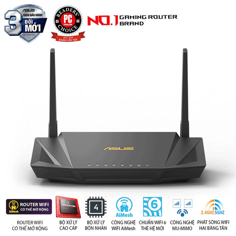 Thiết bị định tuyến không dây ASUS RT-AX56U (Gaming Router) Wifi AX1800