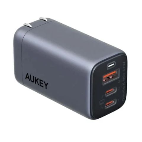 Củ sạc nhanh Aukey 67W, 3 cổng, đen (PA-B6U-BLK)
