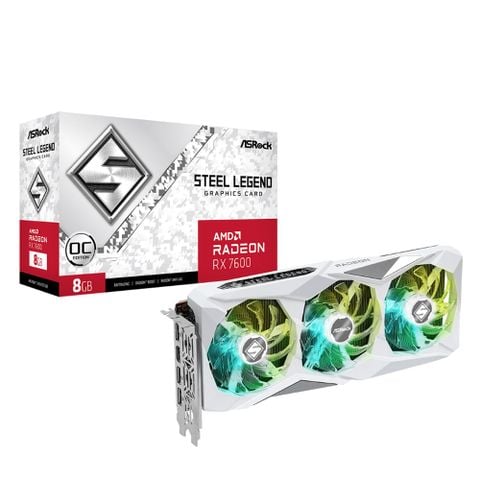 Card màn hình ASROCK AMD Radeon RX 7600 Steel Legend 8GB OC
