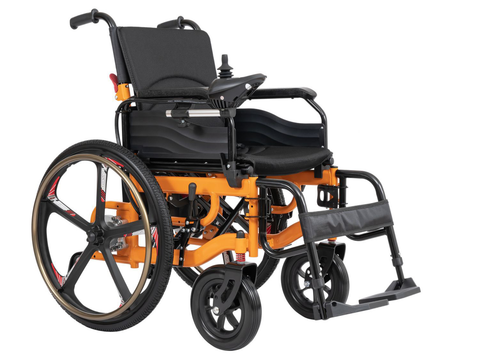 Xe lăn điện có lăn tay vành đúc Tama 24B