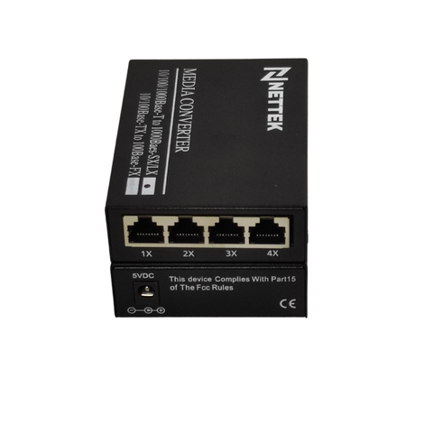 Bộ chuyển đổi quang điện Singlemode NETTEK NT-1G4EM-SC20A/B