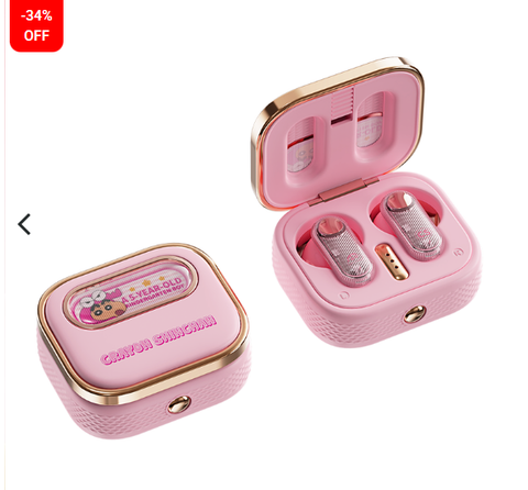 Tai Nghe Không Dây TWS ROCK Crayon Shinchan Retro Series - Hồng