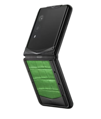 Vertu Quantum Flip Black Bamboo Green Alli