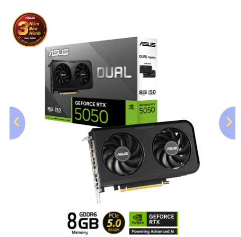 VGA ASUS Dual RTX 5050 8GB GDDR6