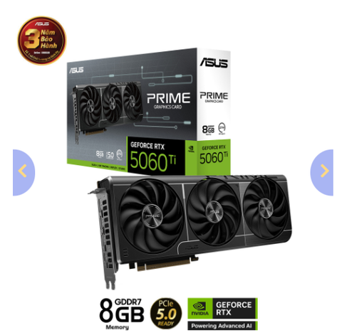 VGA ASUS PRIME RTX 5060 Ti 8GB GDDR7