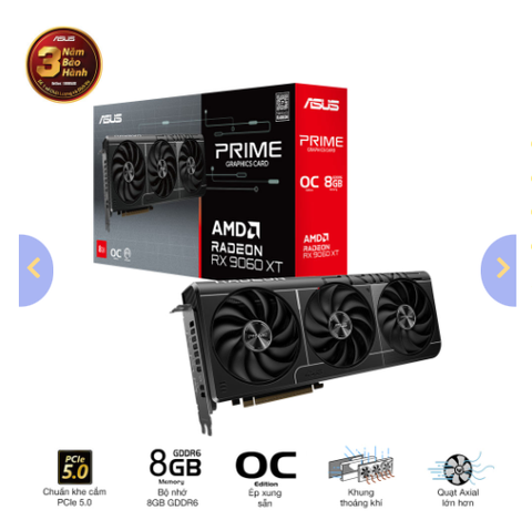 VGA Asus PRIME RX 9060 XT 8GB OC