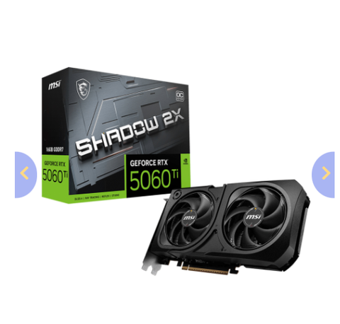 VGA MSI RTX 5060 Ti 16GB SHADOW 2X OC PLUS