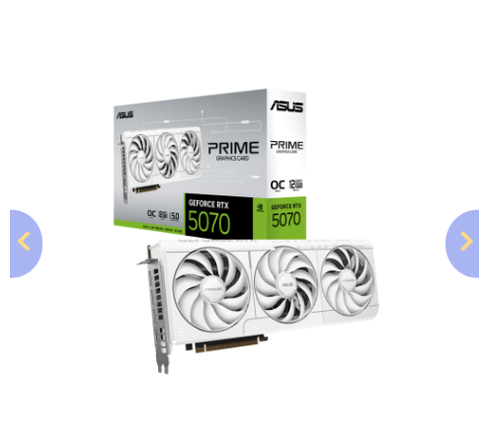 VGA ASUS PRIME RTX 5070 White OC Edition 12GB GDDR7