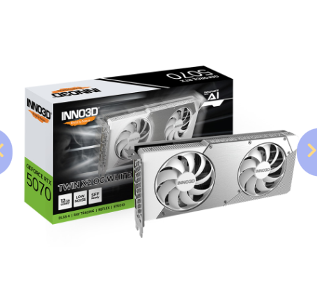 VGA Inno3D Geforce RTX 5070 TWIN X2 OC WHITE 12GB GDDR7