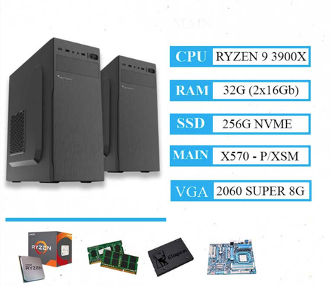 Bộ PC AMD Ryzen 9 3900X | RAM 32G | RTX 2060 Super 8G