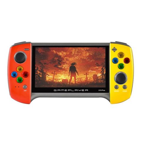 X19 Plus Red & Yellow – Máy chơi game cầm tay 5,1 inch, 8GB, Hỗ trợ thẻ TF và Đầu ra AV