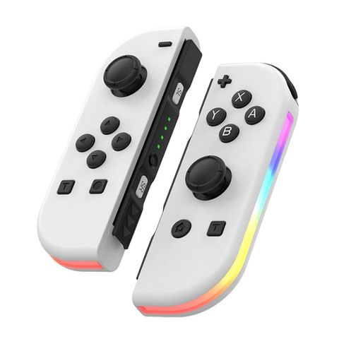Tay cầm chơi game JOY-02 RGB Trắng - Body Feel Bluetooth Gamepad cho Nintendo Switch