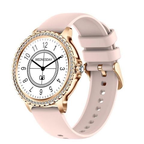 Đồng hồ thông minh thể thao Bluetooth AI – Dây Gold Pink Silicone Strap