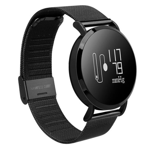 Vòng đeo tay thông minh CV08 OLED Steel Strap Black - 0.95 inch dây da hoặc thép – Đo nhịp tim, huyết áp, đếm bước, chống nước IP67