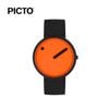  ĐỒNG HỒ PICTO Orange & Black Dial / Manta Ray Black Recycled Strap 